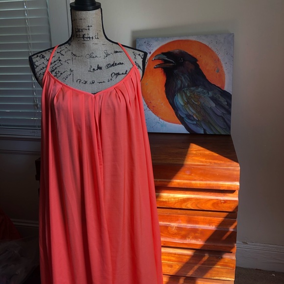 Banana Republic Silky Coral Dream Trapeze Dress - Picture 3 of 6